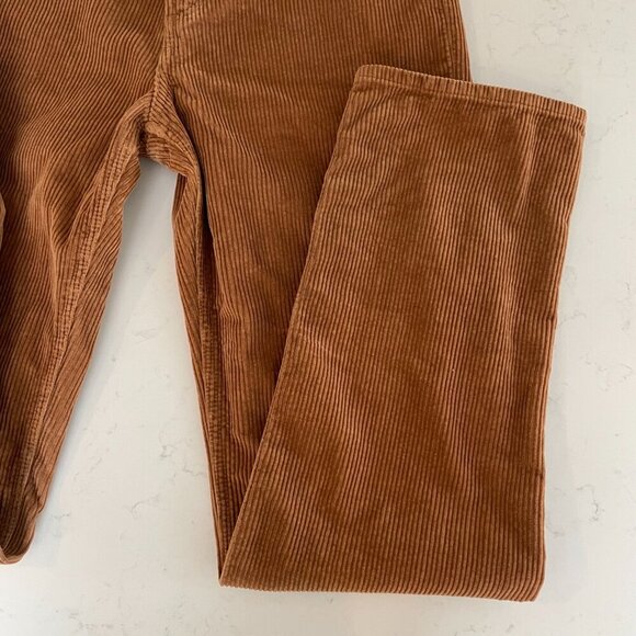 Denim Forum The Joni Hi Rise Loose Corduroy Cotton Pants Golden Brown Sz 26 - Picture 3 of 16